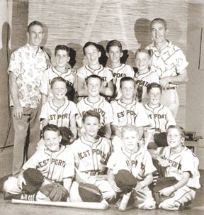 1953 photo of the West Portal Midgets Baseball team