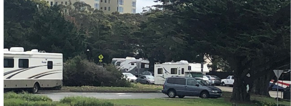 RV campers in the Sunset District