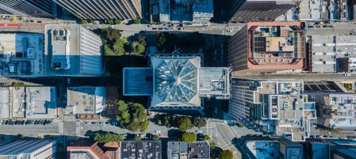 Transamerica pyramid from above