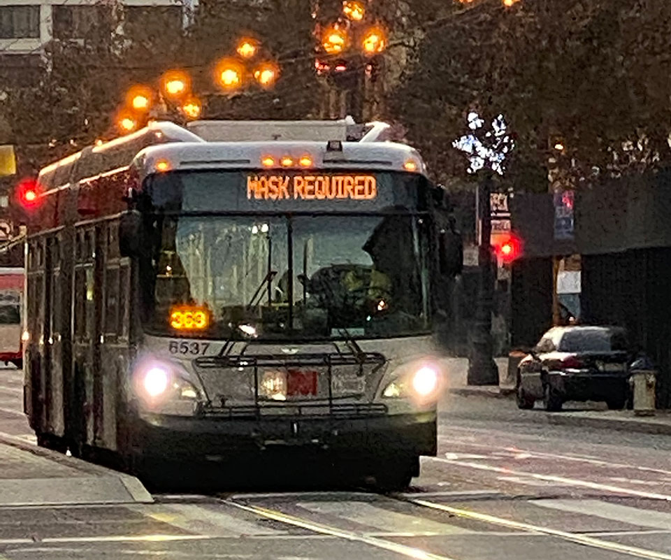 Mask Reequired Bus Sign