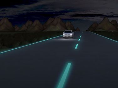 Solar Roads at Night