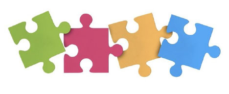 A close-up of a puzzle