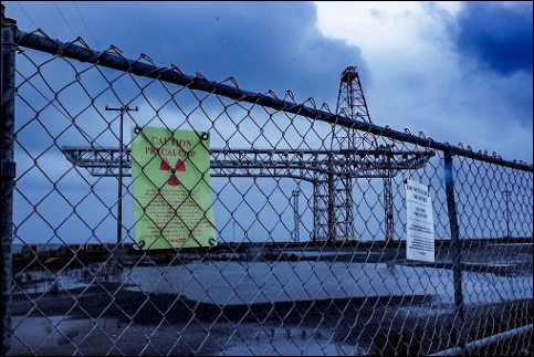 chain link fence at crane