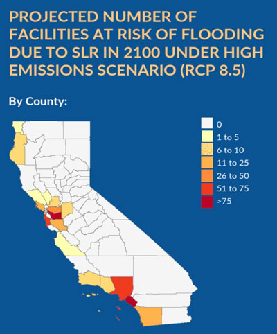 Facilities at risk of flooding