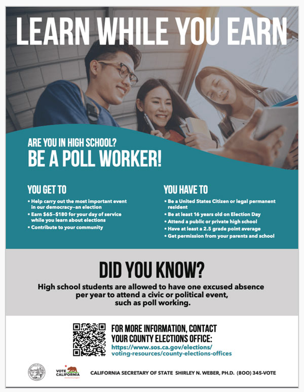 Flyer for poll worker