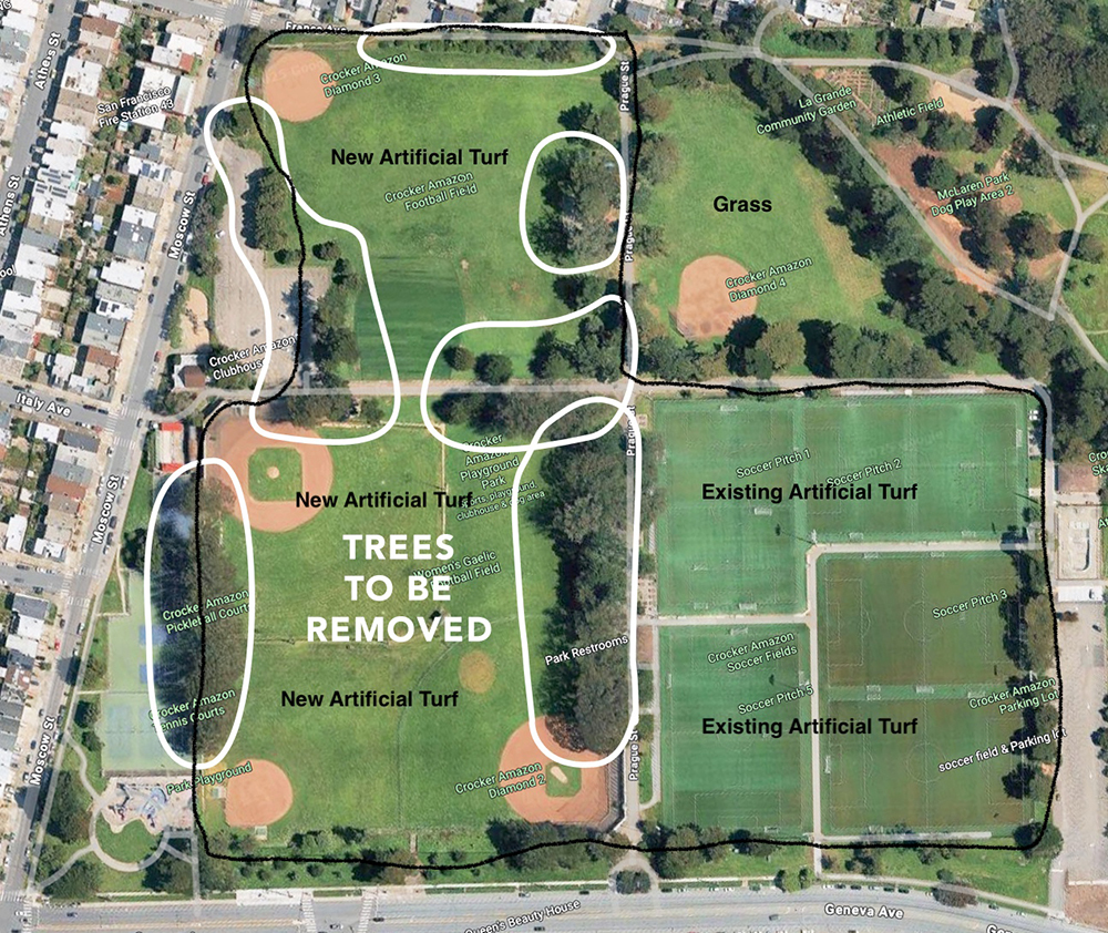 map of trees to be removed