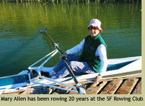 Mary Allen rowing in